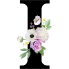 Lila Blumenbuchstabe I