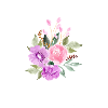 Purple Floral Letter I