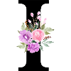 Purple Floral Letter I