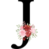 Roter floraler J-Buchstabe