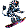 Zebra Snowboarder Winter Sports