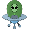 Alien dans son petit vaisseau spatial