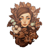 Fille frangée de fleurs