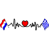 Cardio coeur avec drapeau Pays-Bas, Grèce