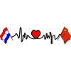 Cardio heart with Flag Netherlands, China