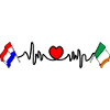Cardio heart with Flag Netherlands, Ireland