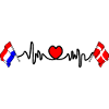 Cardio heart with Flag Netherlands, Denmark