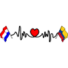 Cardio heart with Flag Netherlands, Columbia