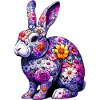 Hase mit Blumen geschmückt