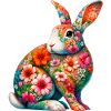 Hase mit Blumen geschmückt