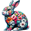 Hase mit Blumen geschmückt