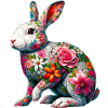 Hase mit Blumen geschmückt