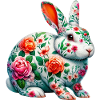 Hase mit Blumen geschmückt