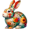 Hase mit Blumen geschmückt