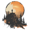 Hiker, hike, mountain logo