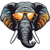 Elefant Kopf Porträt Cool