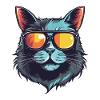 Cat Head Portrait Cool