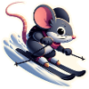 Maus die Ski fährt