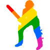 Batsman in Cricket Rainbow