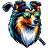 Sheltie Golfer Golf Course Dogs