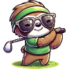 Sloth, Golfer, Golf Course, Dogs
