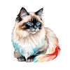 Birmakatze Wasserfarben