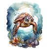 Sea's turtle under water