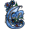 Blue Flowers Dragon