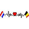 Cardio heart with Flag Netherlands, Belgium