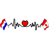 Cardio coeur avec drapeau Pays-Bas, Canada