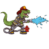 Firesaurus Dinosaur Firefighter Cartoon