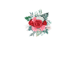 Roter floraler J-Buchstabe