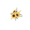 Letter j floral sunflower