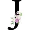 Lila Blumenbuchstabe j