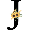 Buchstabe j Blumen-Sonnenblume