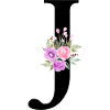 Lila Blumenbuchstabe j