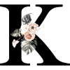 Tropischer floraler K-Buchstabe