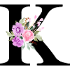 Lettre k floral violet