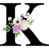 Lila floraler K-Buchstabe