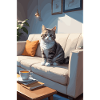 Cat on sofa