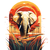 Elephant in the savannah