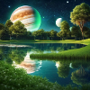Mondlicht wunderbare Parklandschaft