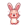 Lapin content, mignon, rose