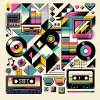 Bold geometric shapes 80s/90s vinyl