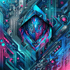 Holographic print with digital glitches