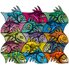 Escher style fish ambigram XXIV
