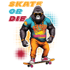 Skater Gorilla med solglasögon och ordspråk
