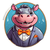 Funny Comic Hippopotamus