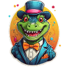 Funny Comic Crocodile