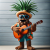 Palm tree with guitar